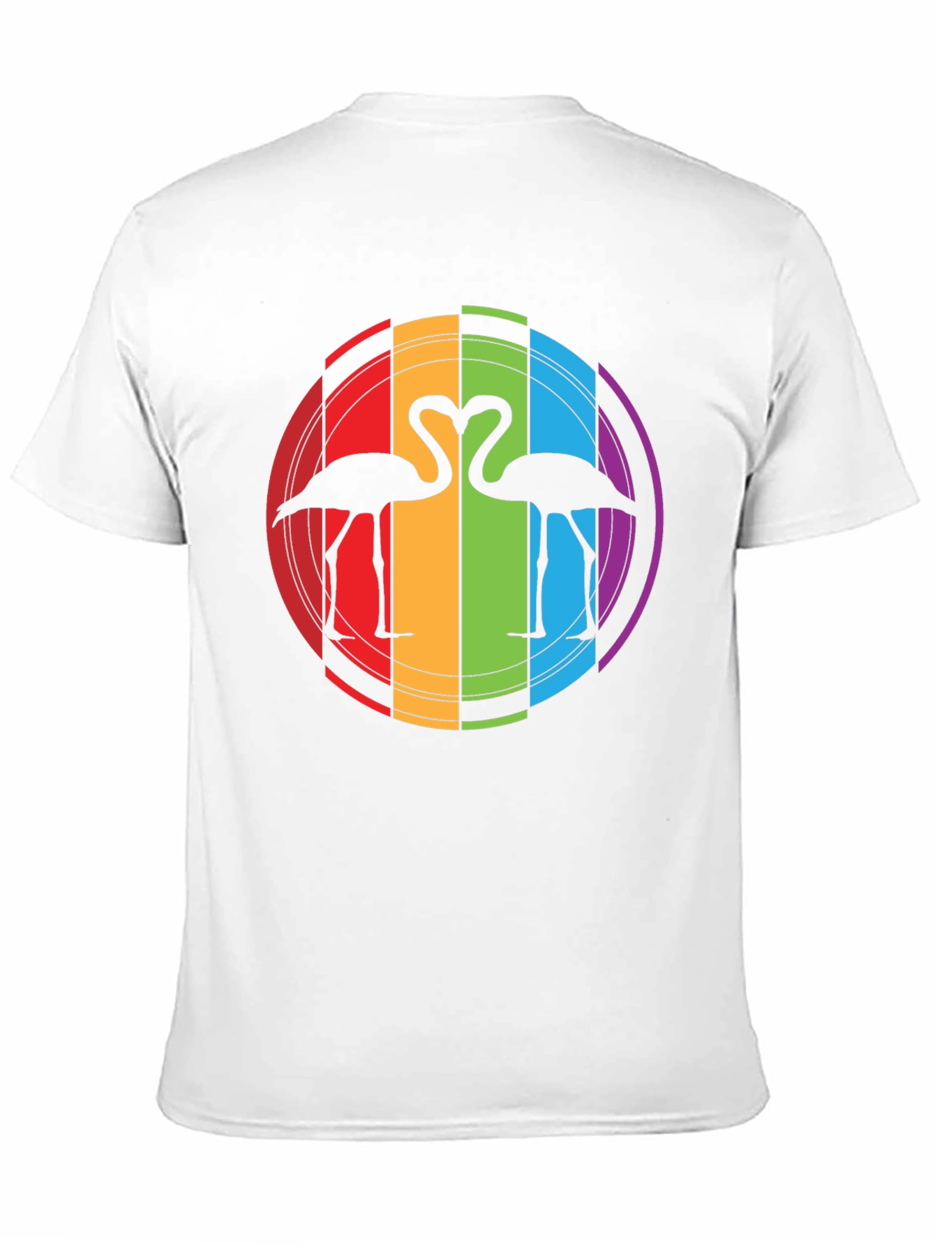 Rainbow Flamingo Heart Graphic Tee - Unisex