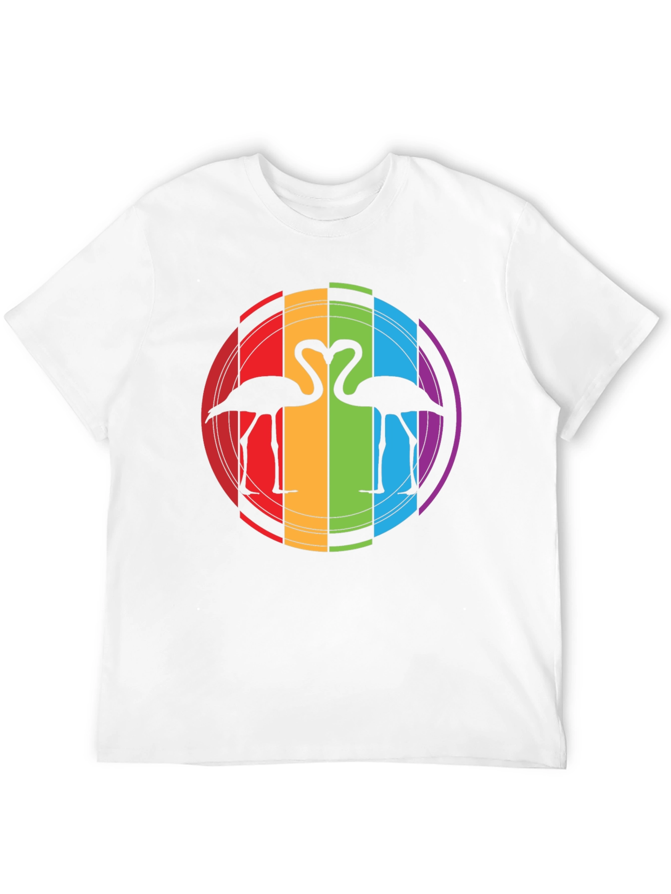 Rainbow Flamingo Heart Graphic Tee - Unisex