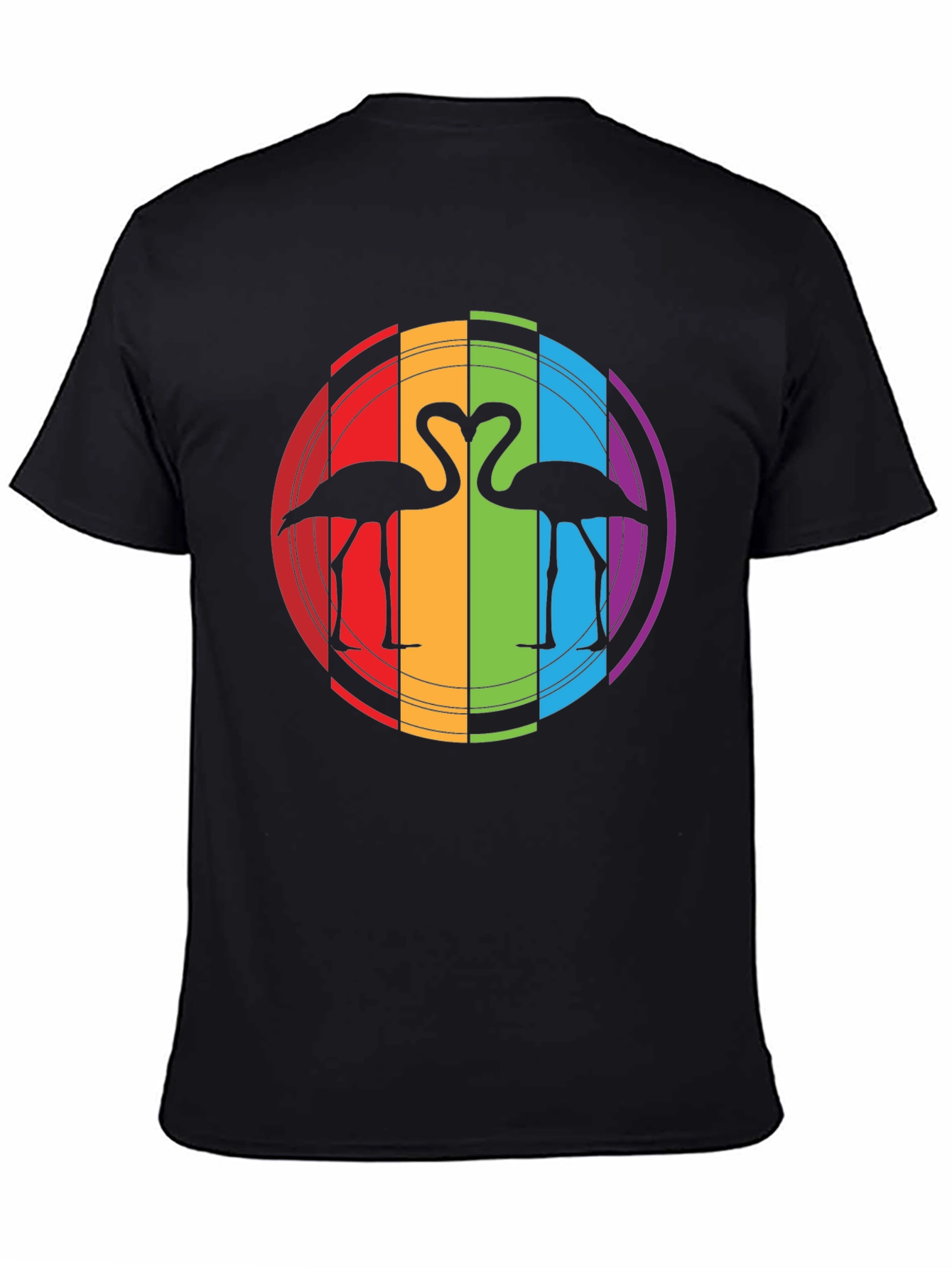 Rainbow Flamingo Heart Graphic Tee - Unisex