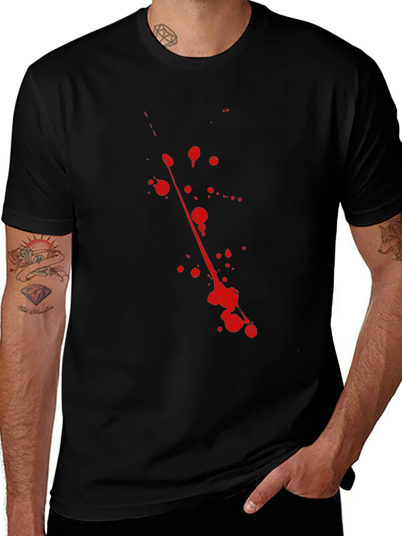 Blood Splatter Black T-Shirt - Graphic Tee