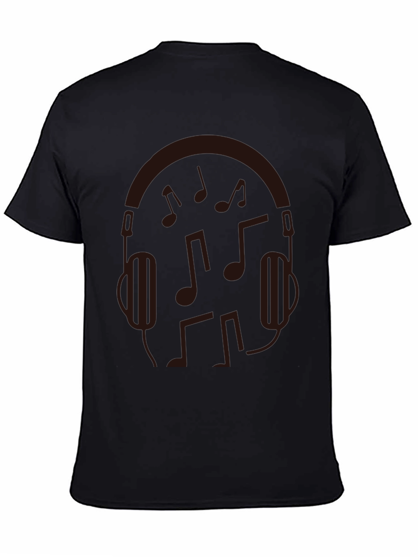 Music Lovers Graphic Tee - Headphones & Notes Design