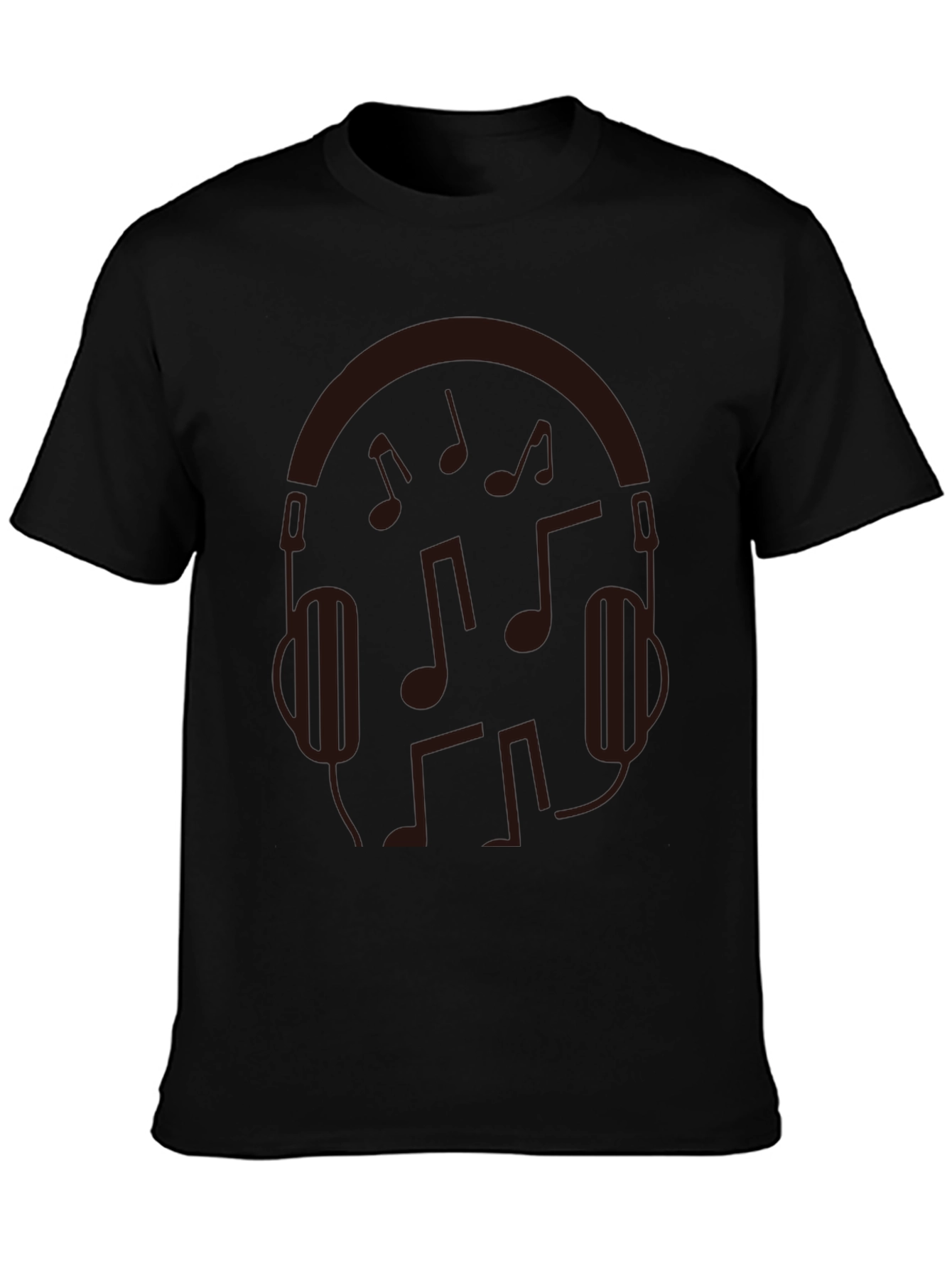 Music Lovers Graphic Tee - Headphones & Notes Design