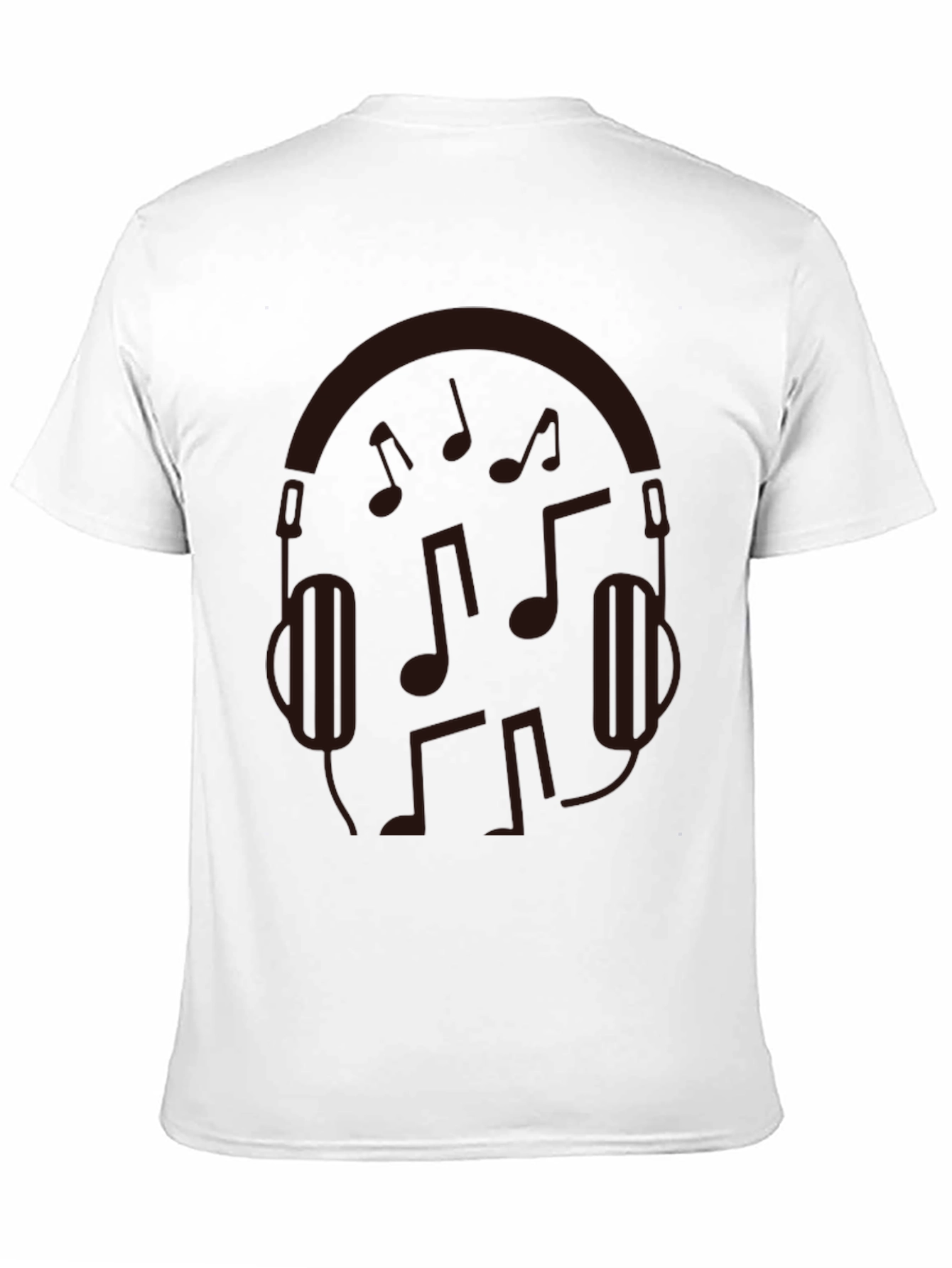 Music Lovers Graphic Tee - Headphones & Notes Design