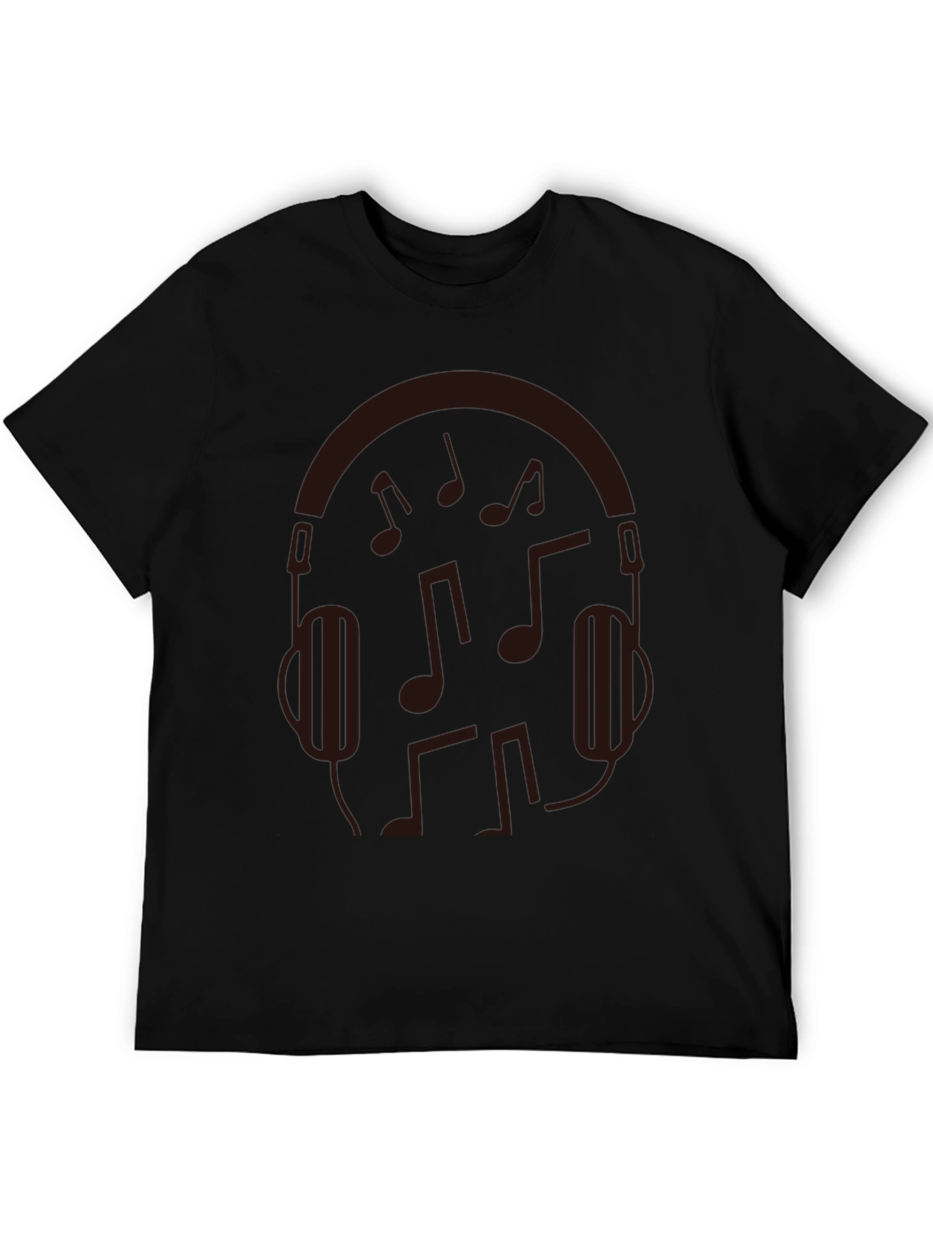 Music Lovers Graphic Tee - Headphones & Notes Design