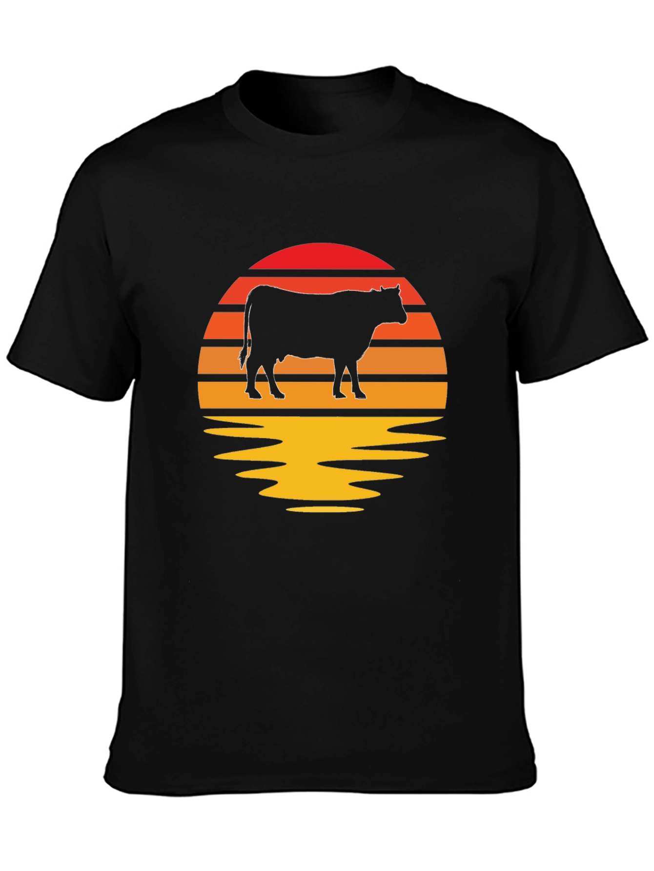 Retro Cow Sunset Graphic Tee