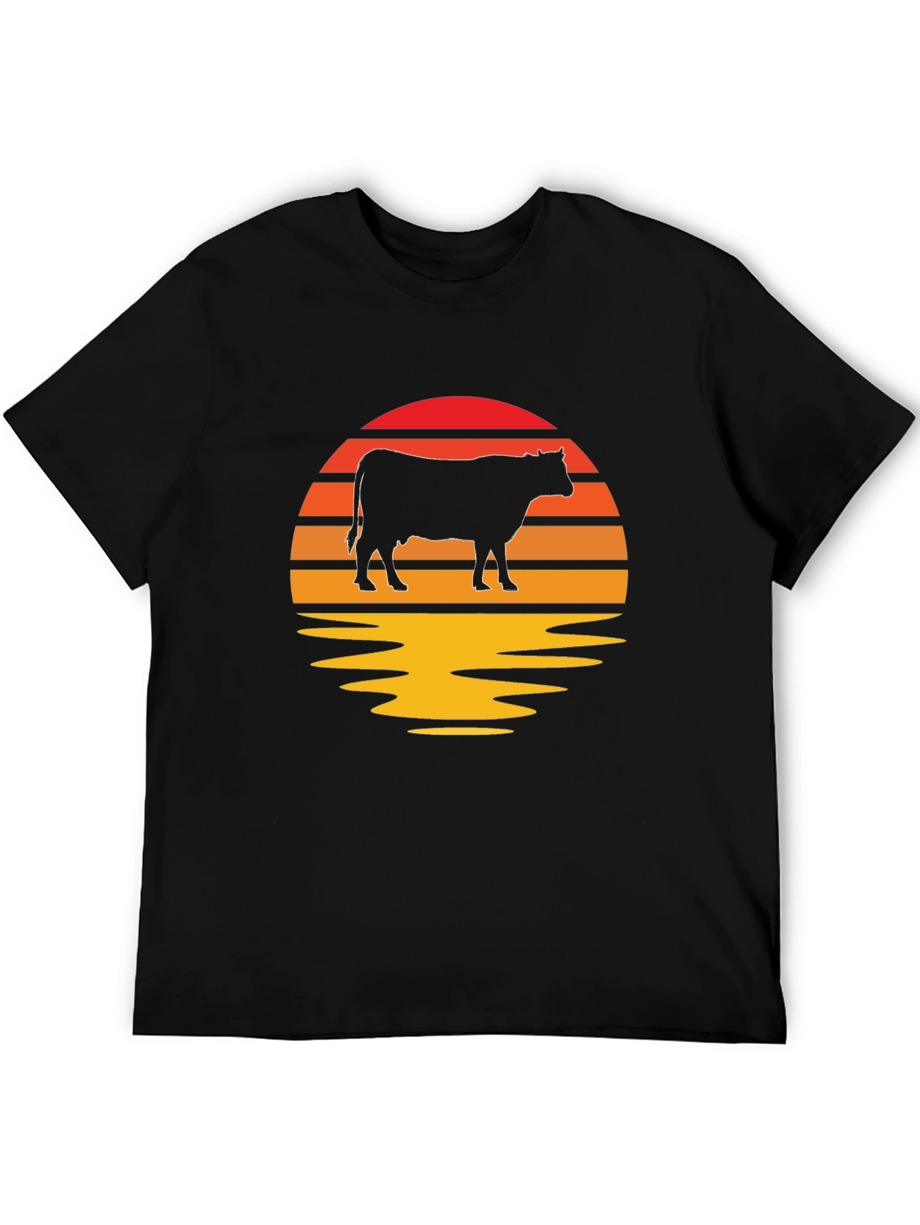 Retro Cow Sunset Graphic Tee