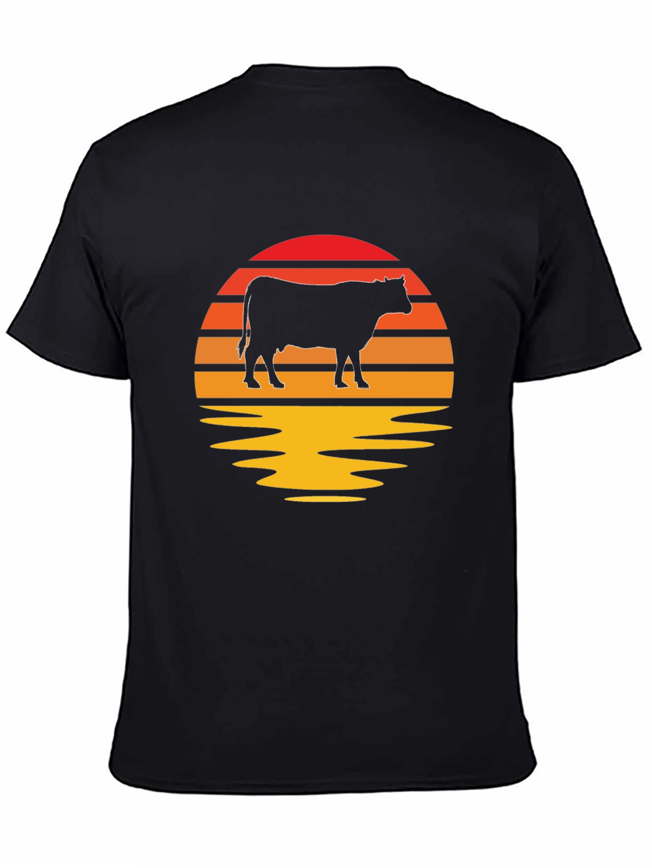 Retro Cow Sunset Graphic Tee