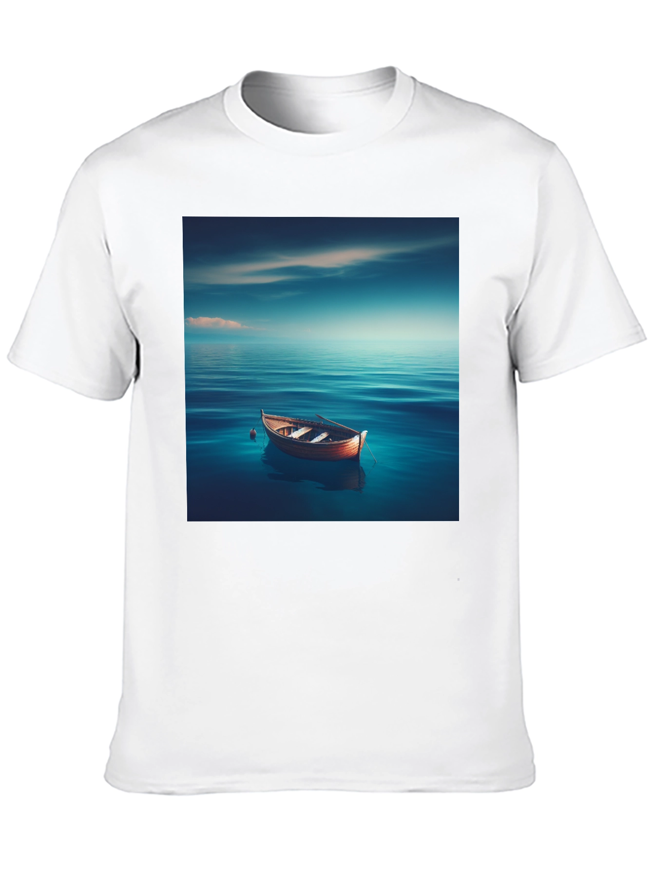Ocean Boat Graphic Tee - Relaxed Fit Black T-Shirt