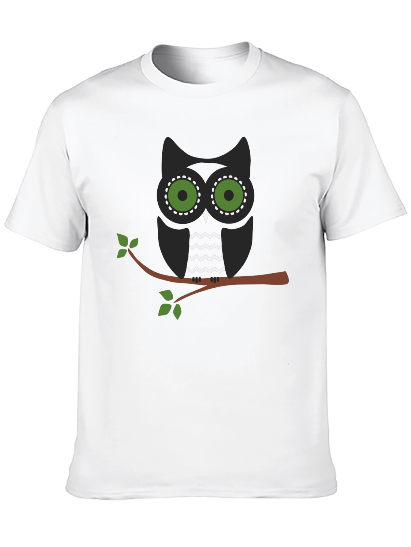 Owl on Branch Graphic Tee - Mens Black T-Shirt