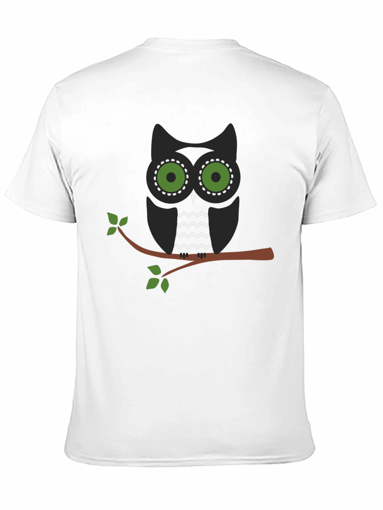 Owl on Branch Graphic Tee - Mens Black T-Shirt
