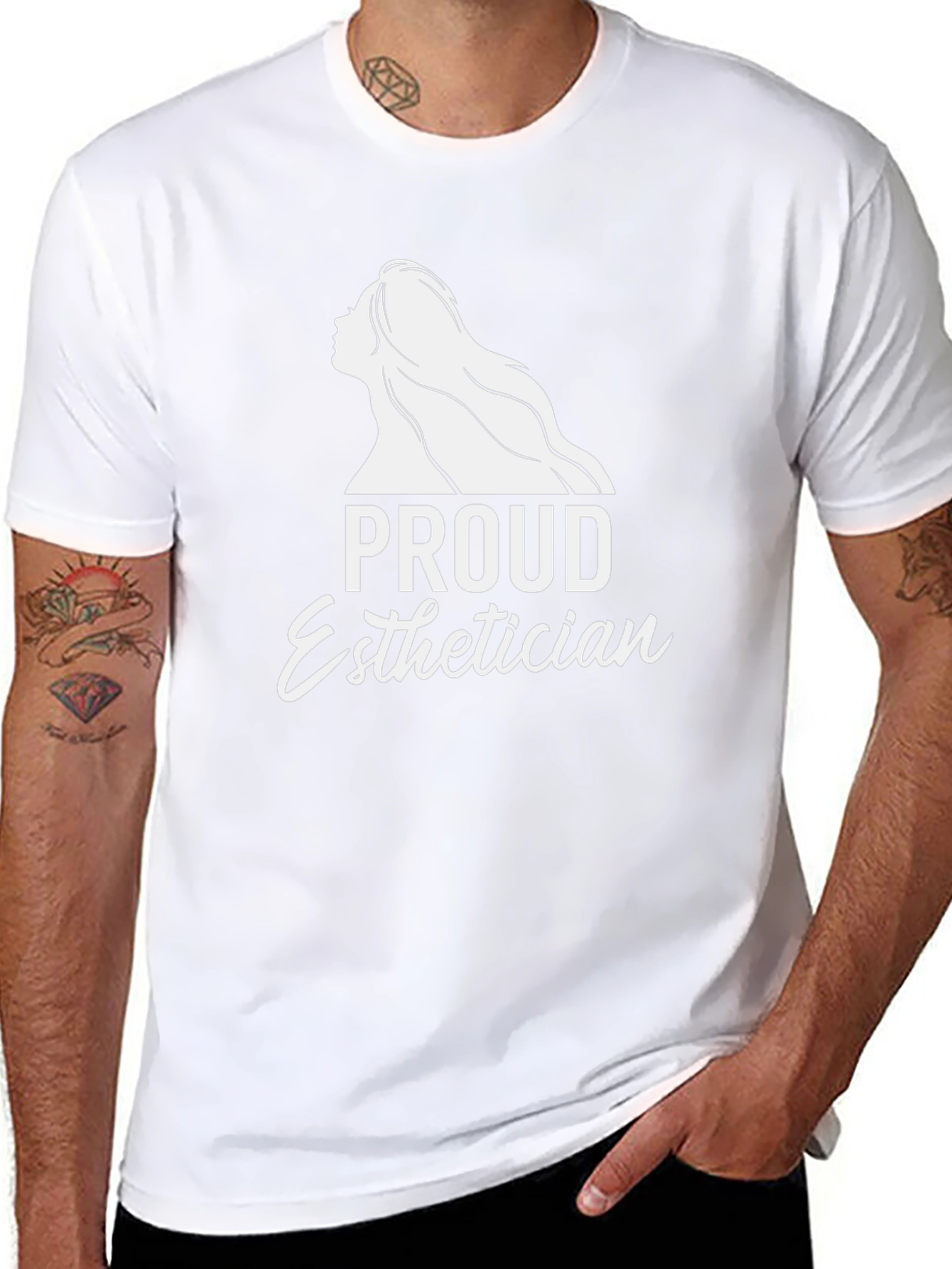 Proud Esthetician T-Shirt - Black Crew Neck