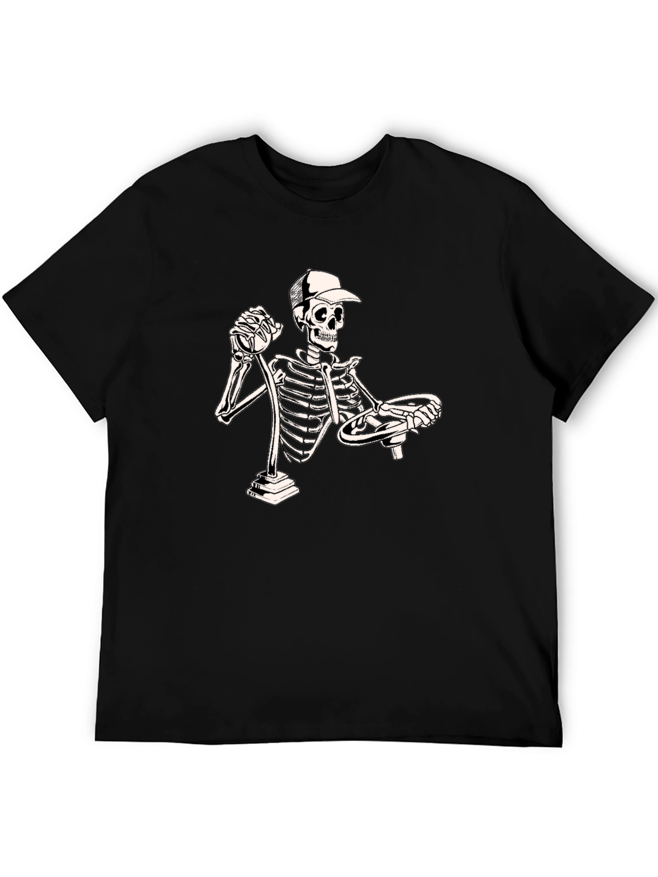 Funny Skeleton Driver T-Shirt - Black Cotton Tee