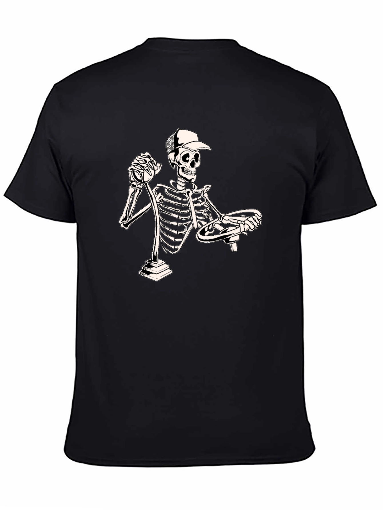 Funny Skeleton Driver T-Shirt - Black Cotton Tee