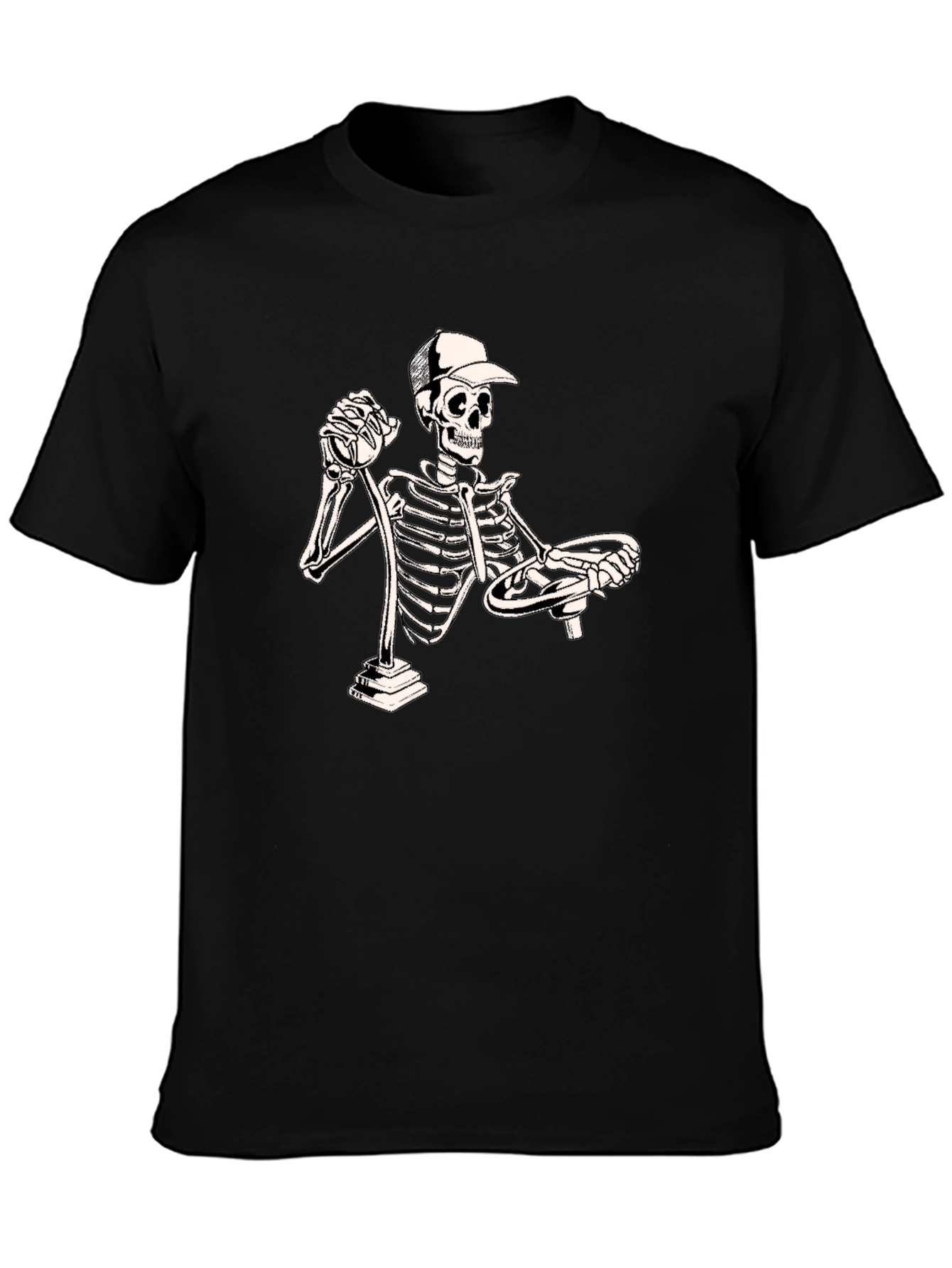 Funny Skeleton Driver T-Shirt - Black Cotton Tee