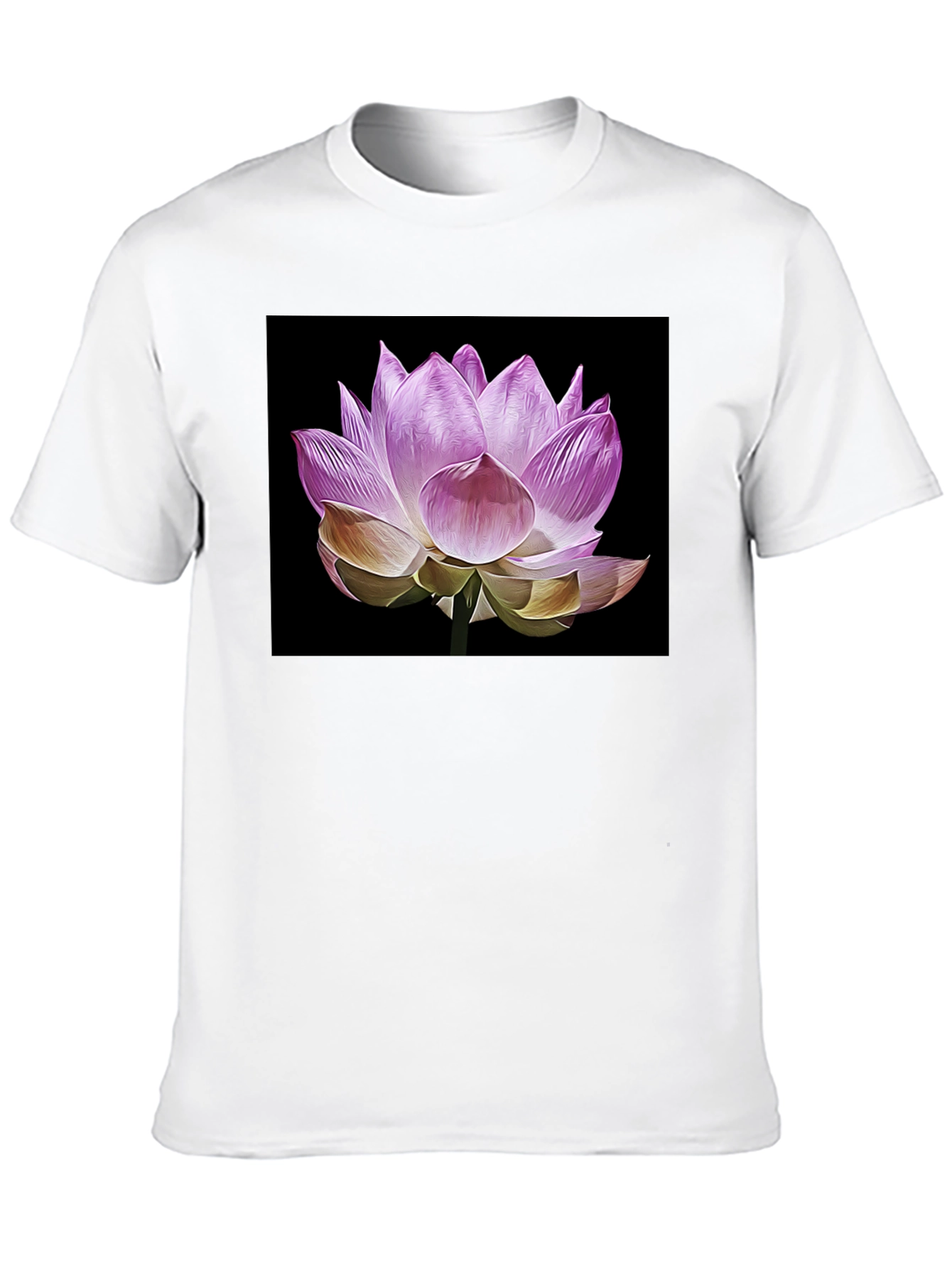 Lotus Flower Graphic T-Shirt - Black