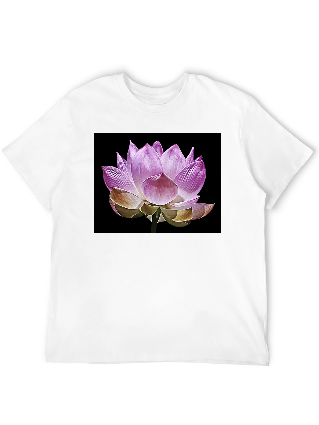 Lotus Flower Graphic T-Shirt - Black
