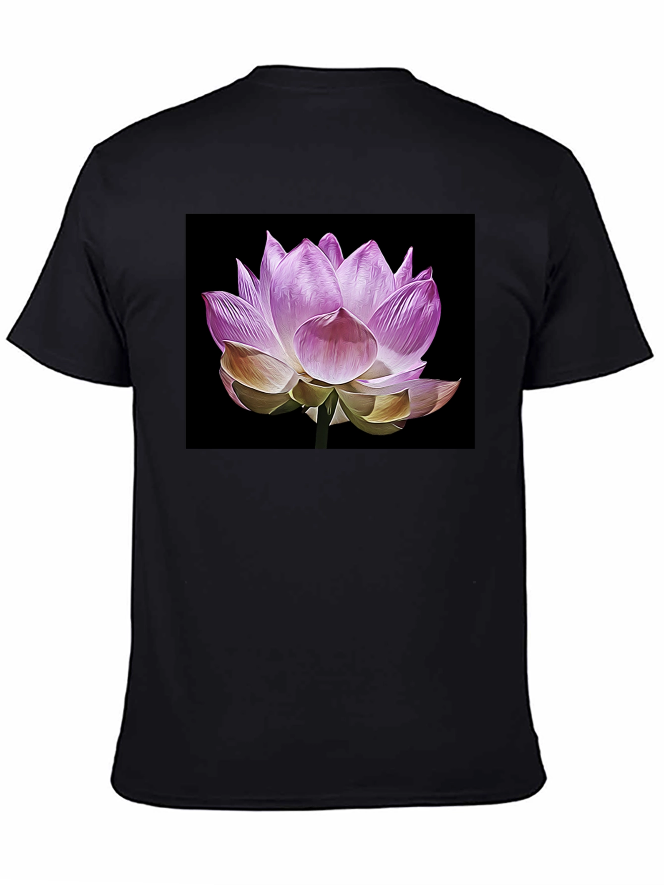 Lotus Flower Graphic T-Shirt - Black