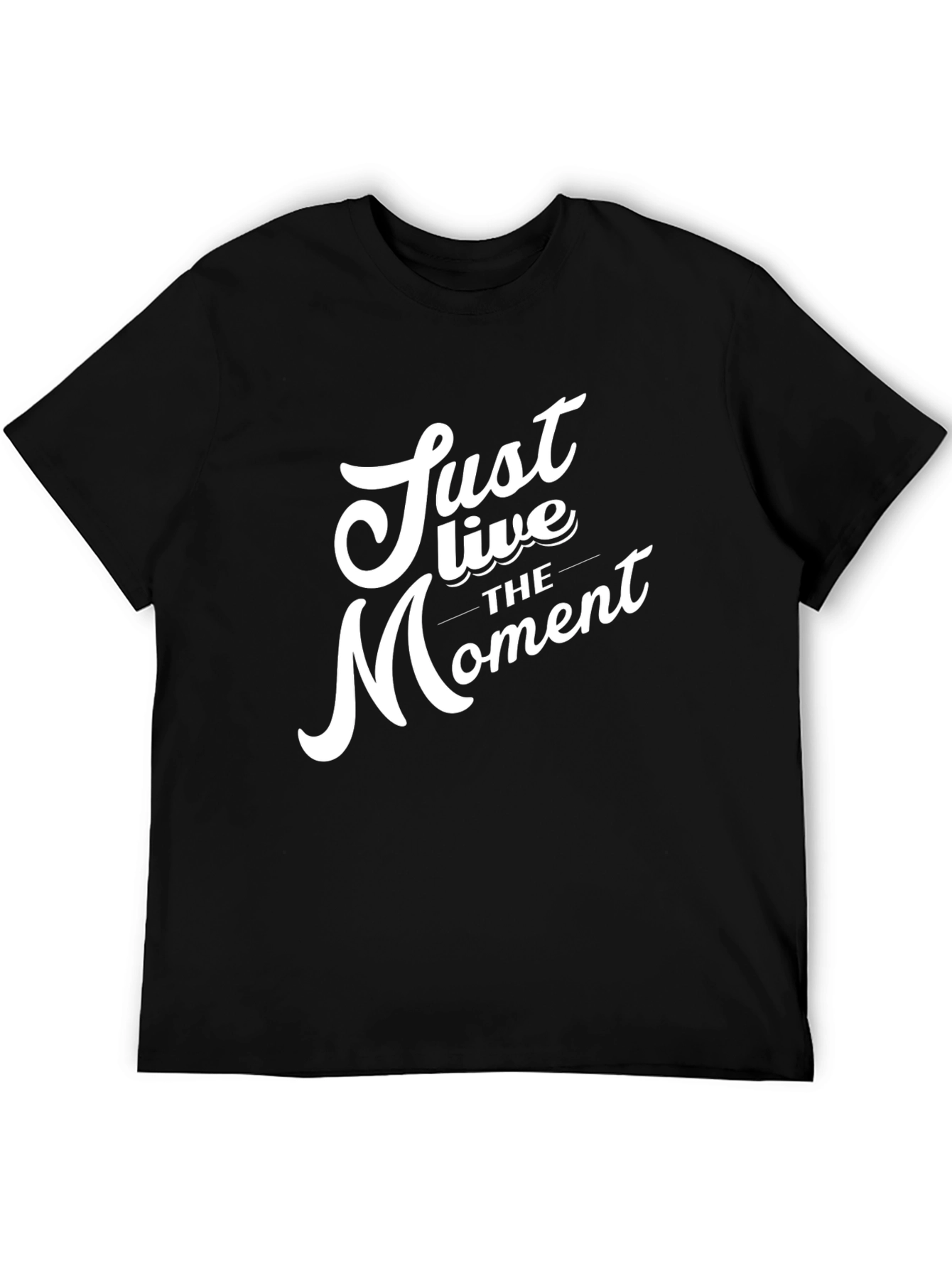 Just Live the Moment Black Graphic T-Shirt