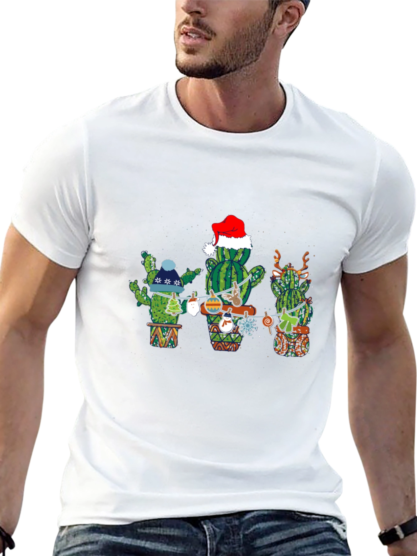 Festive Cactus Holiday T-Shirt