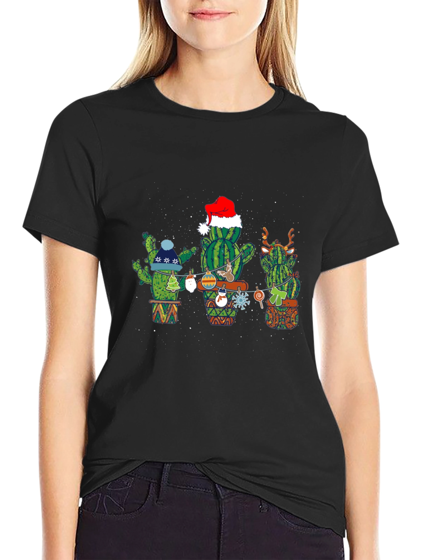 Festive Cactus Holiday T-Shirt