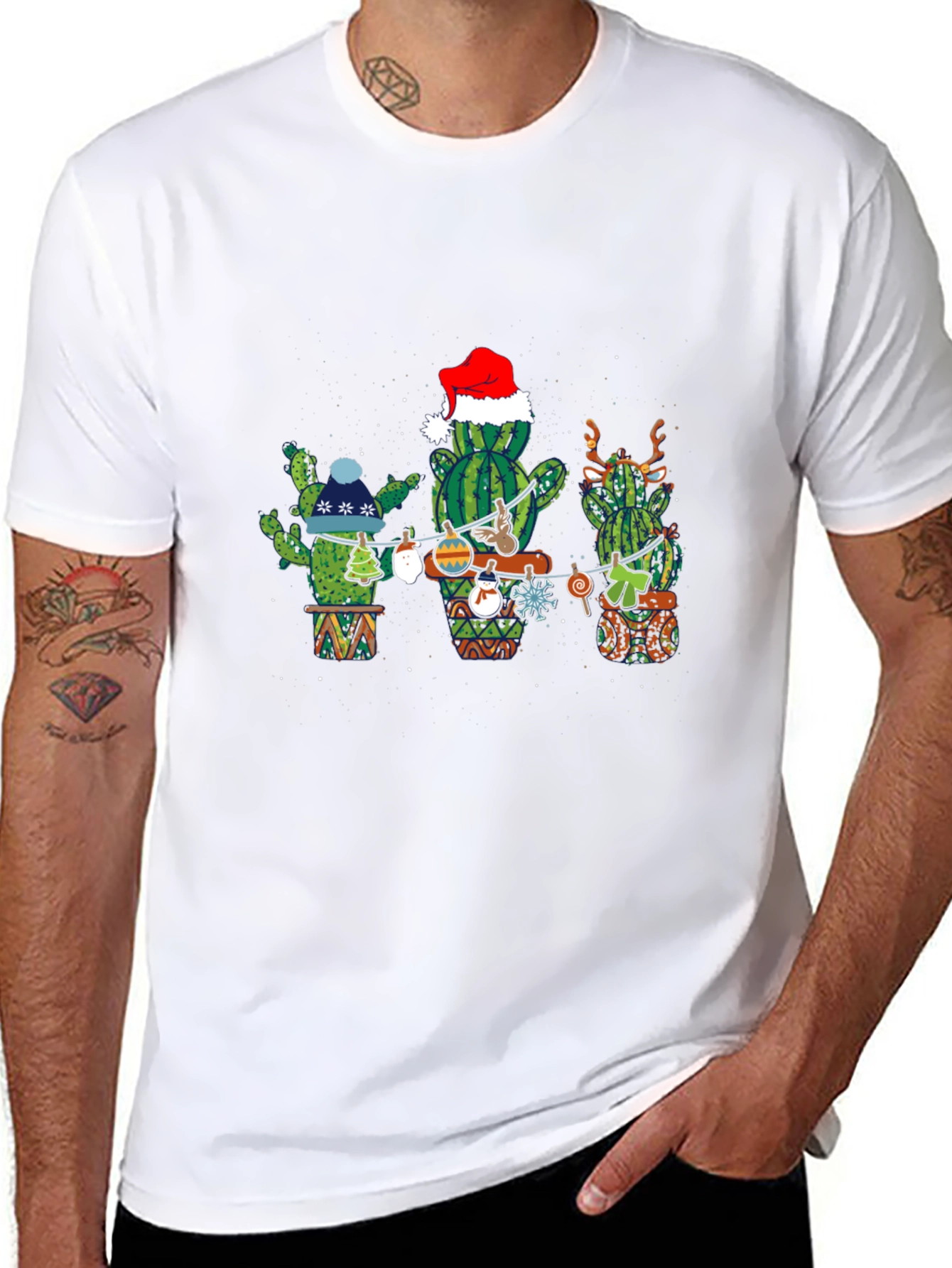 Festive Cactus Holiday T-Shirt