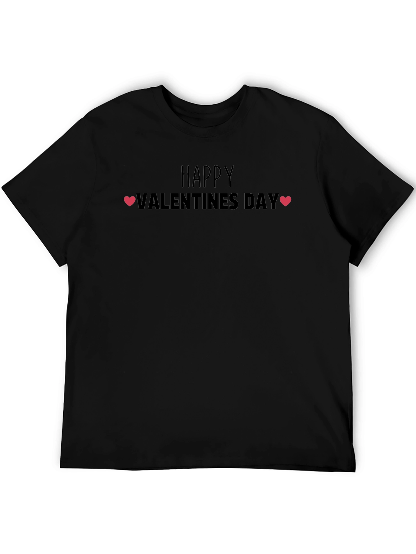 Happy Valentines Day T-Shirt - Mens Black Tee