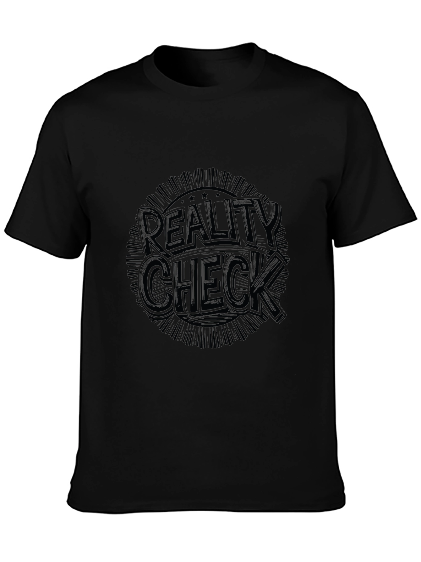 Reality Check Graphic Tee - Black Cotton Comfort