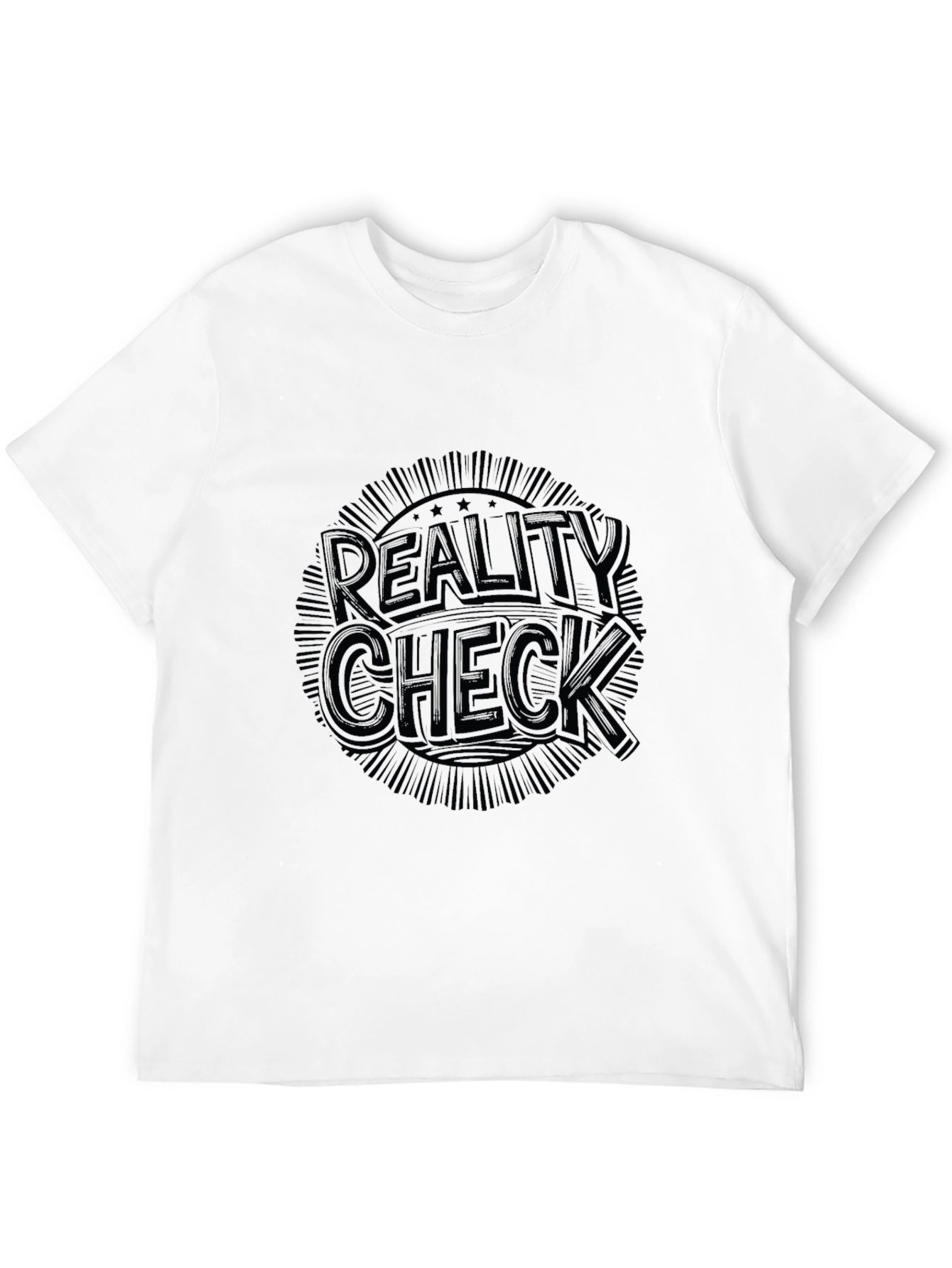 Reality Check Graphic Tee - Black Cotton Comfort