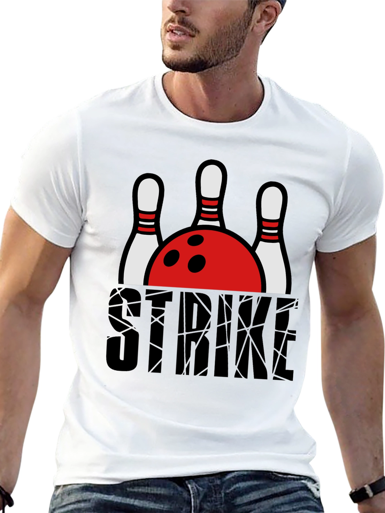 Strike Bowling T-Shirt - Black Graphic Tee