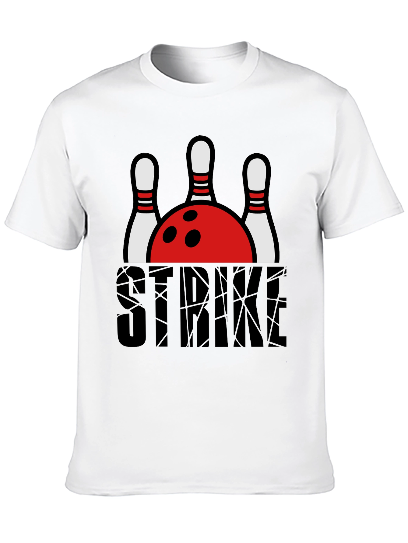 Strike Bowling T-Shirt - Black Graphic Tee