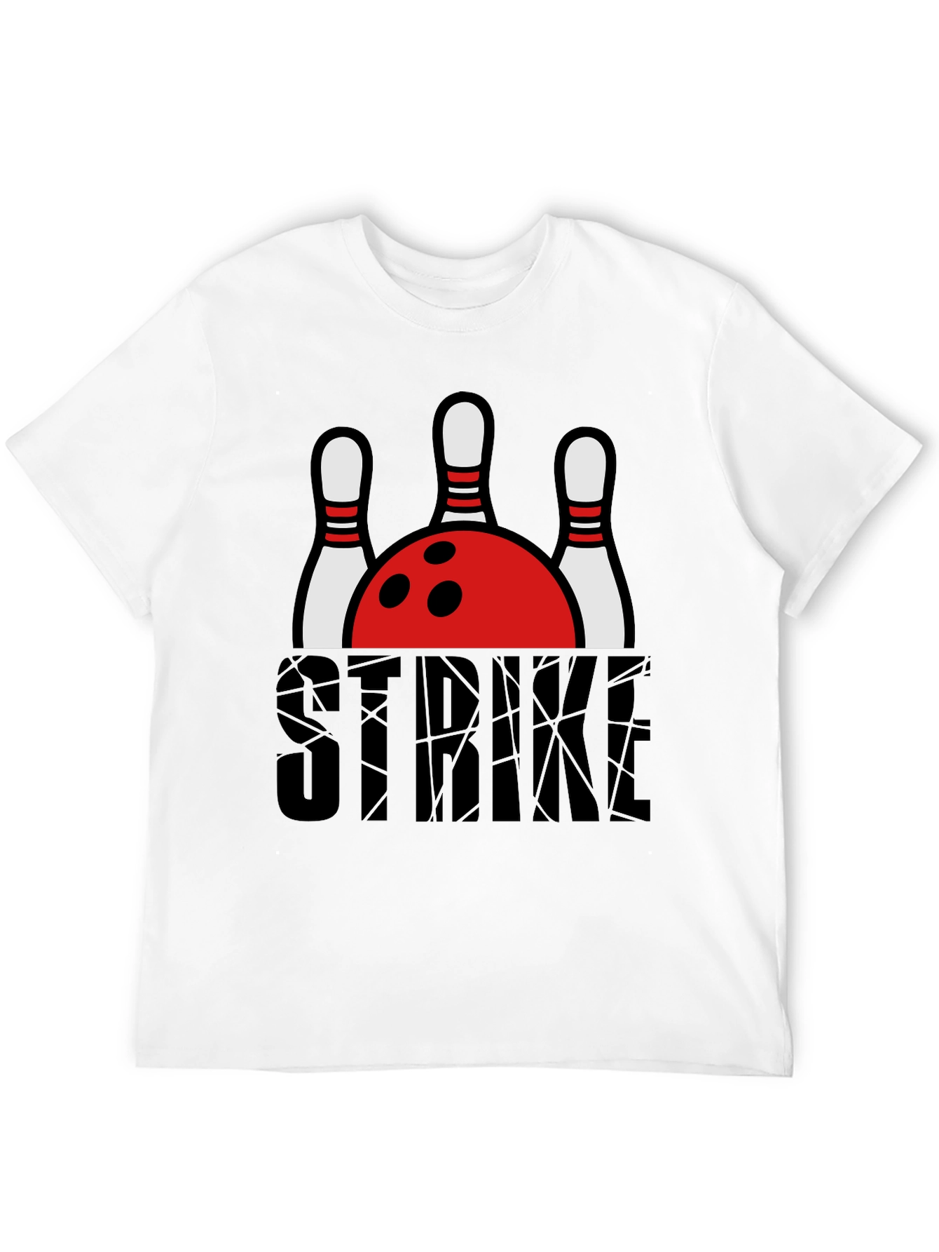 Strike Bowling T-Shirt - Black Graphic Tee