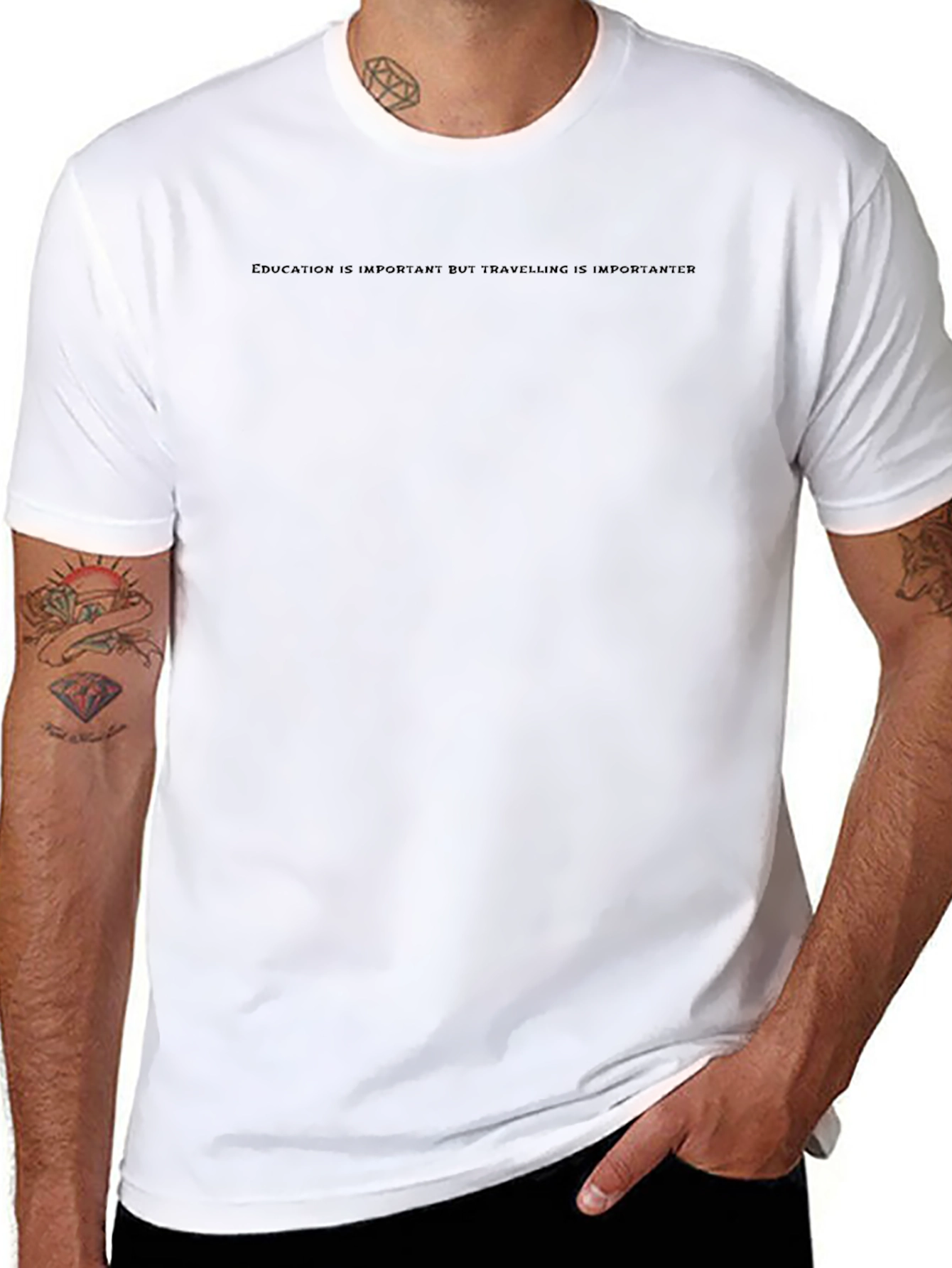 Mens Black T-Shirt - Travel Quote
