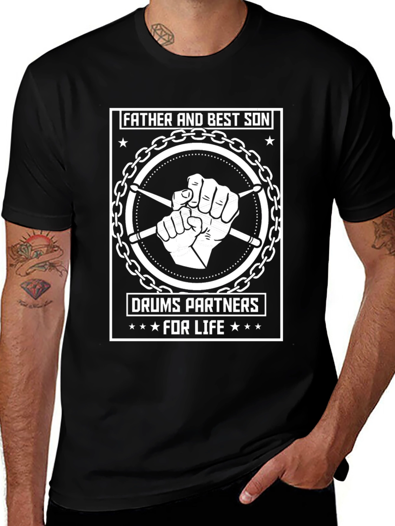 Father and Son Drums Partners for Life T-Shirt