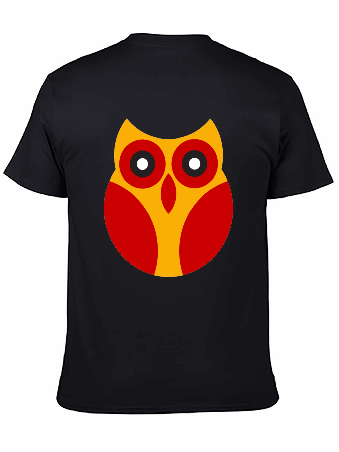 Stylish Black T-Shirt with Owl Graphic