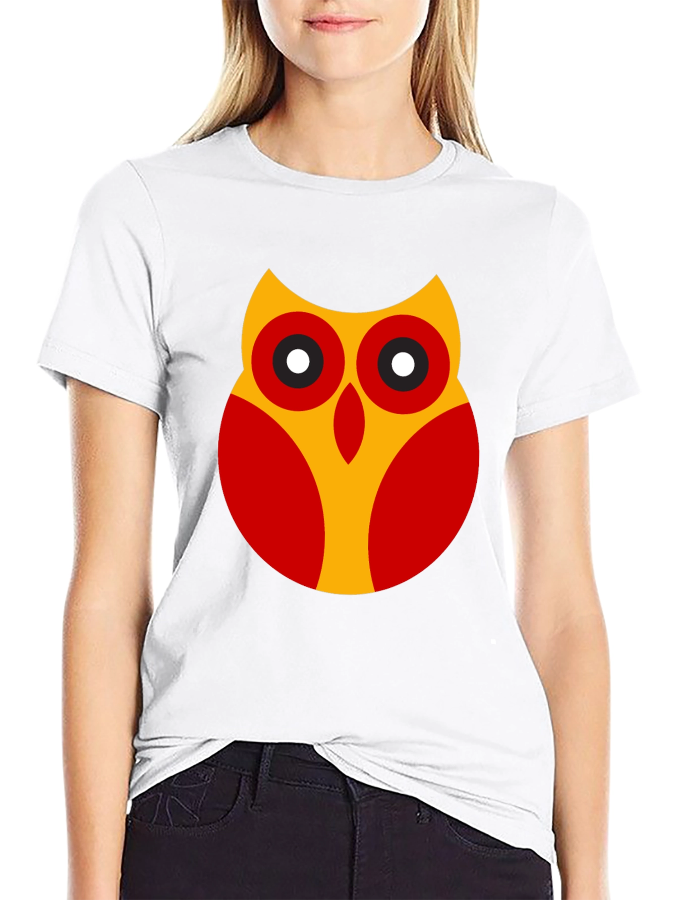 Stylish Black T-Shirt with Owl Graphic
