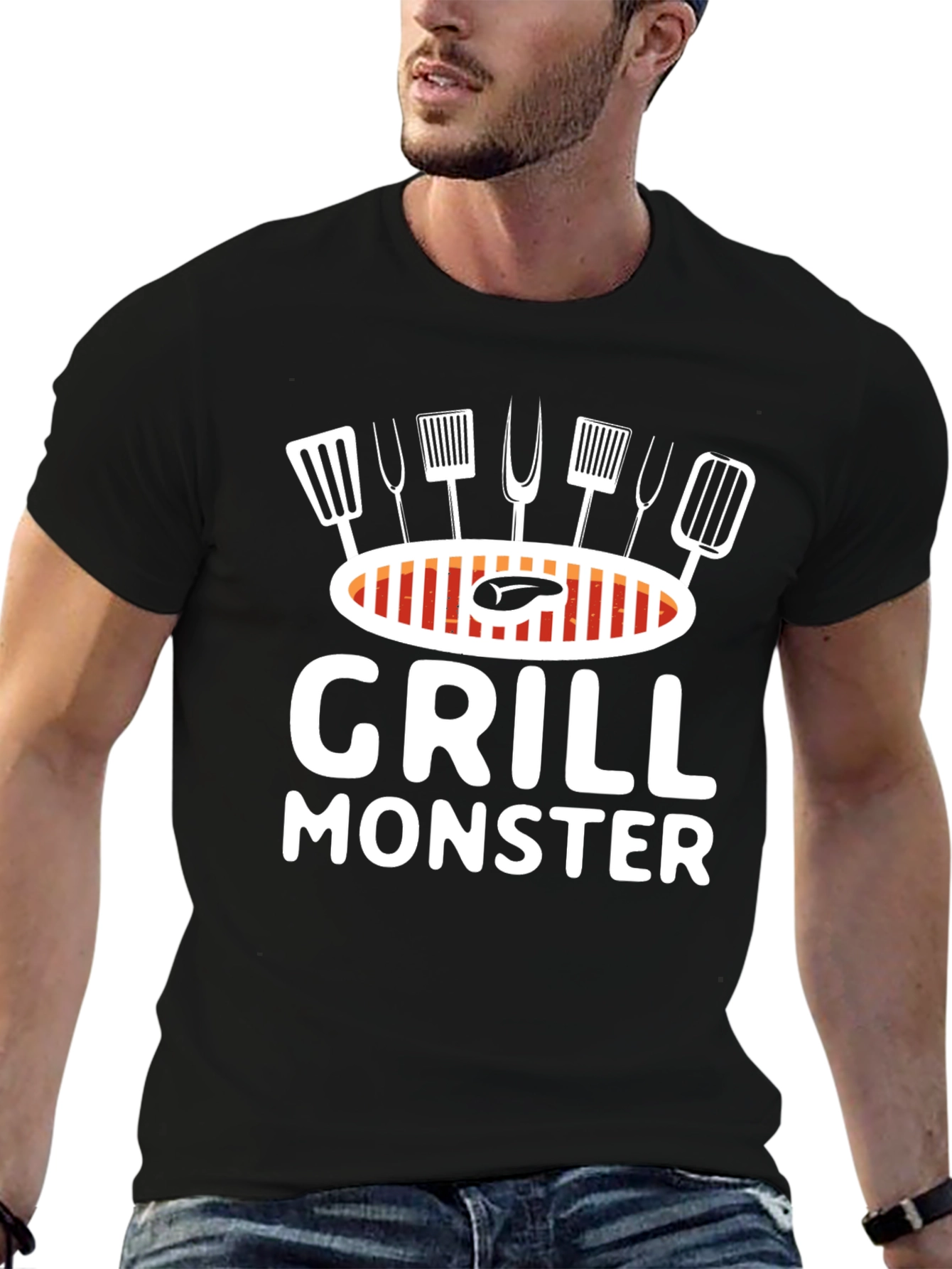 Grill Monster Black Graphic T-Shirt