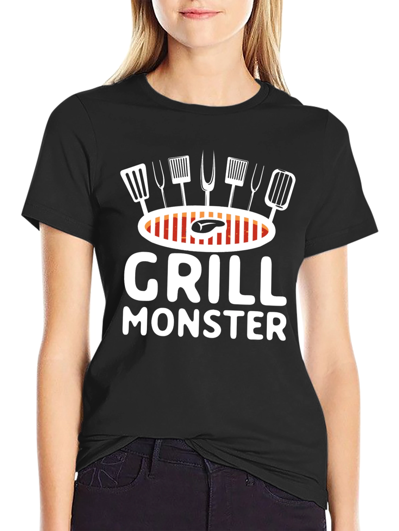 Grill Monster Black Graphic T-Shirt