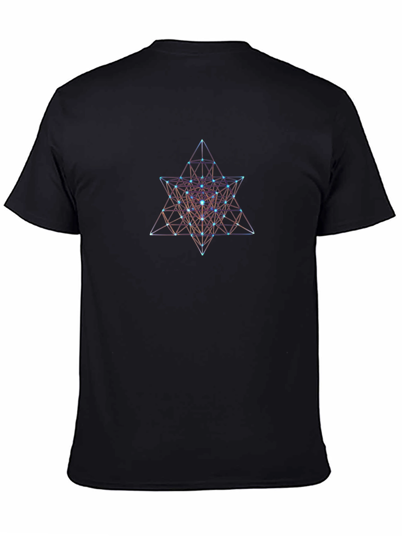 Geometric Star Design Black T-Shirt