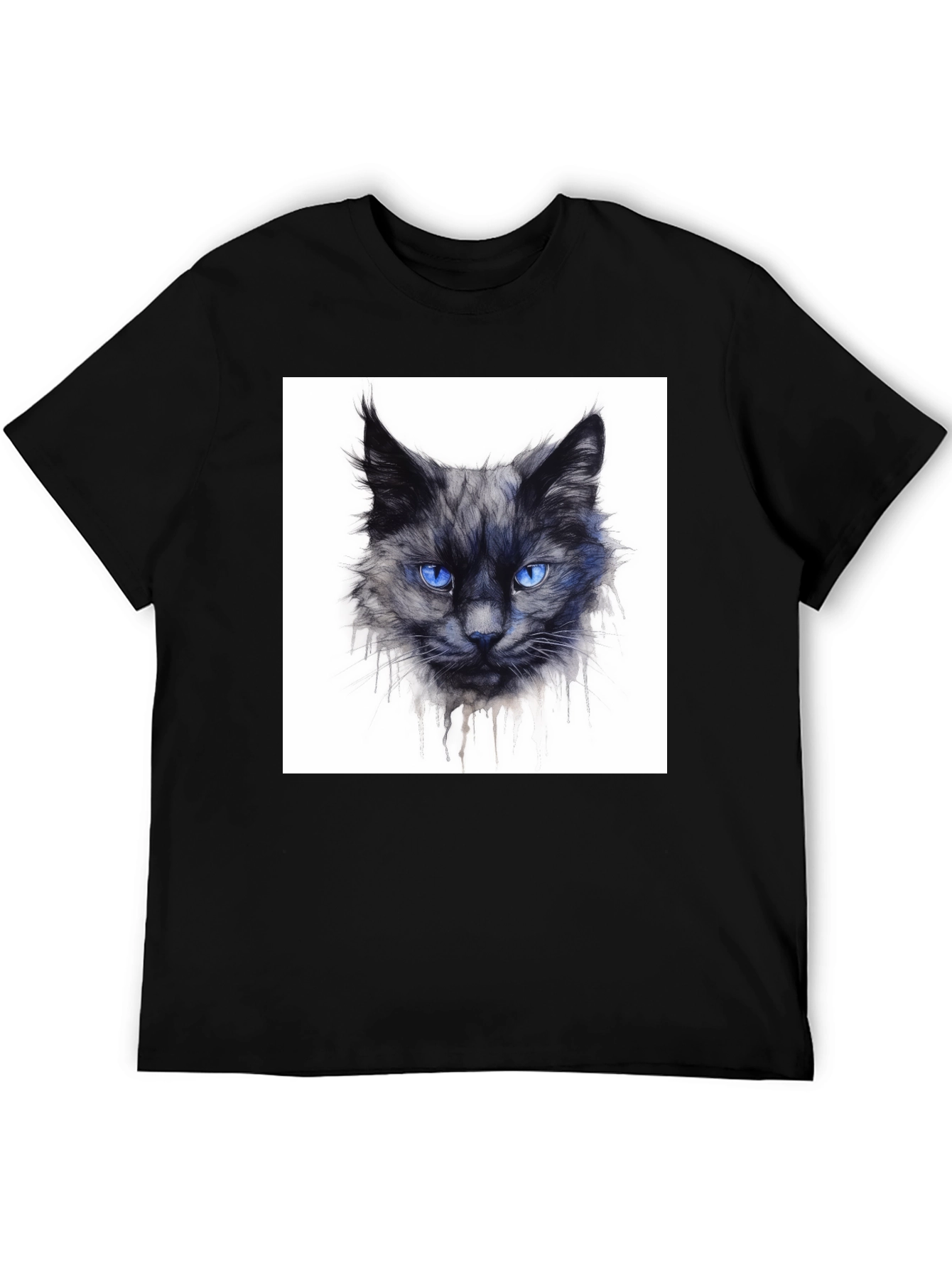 Black Cat Graphic Tee - Mens Crew Neck