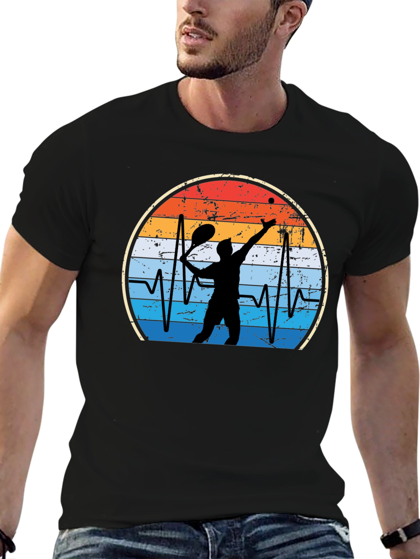 Tennis Heartbeat Graphic Tee - Sporty Comfort