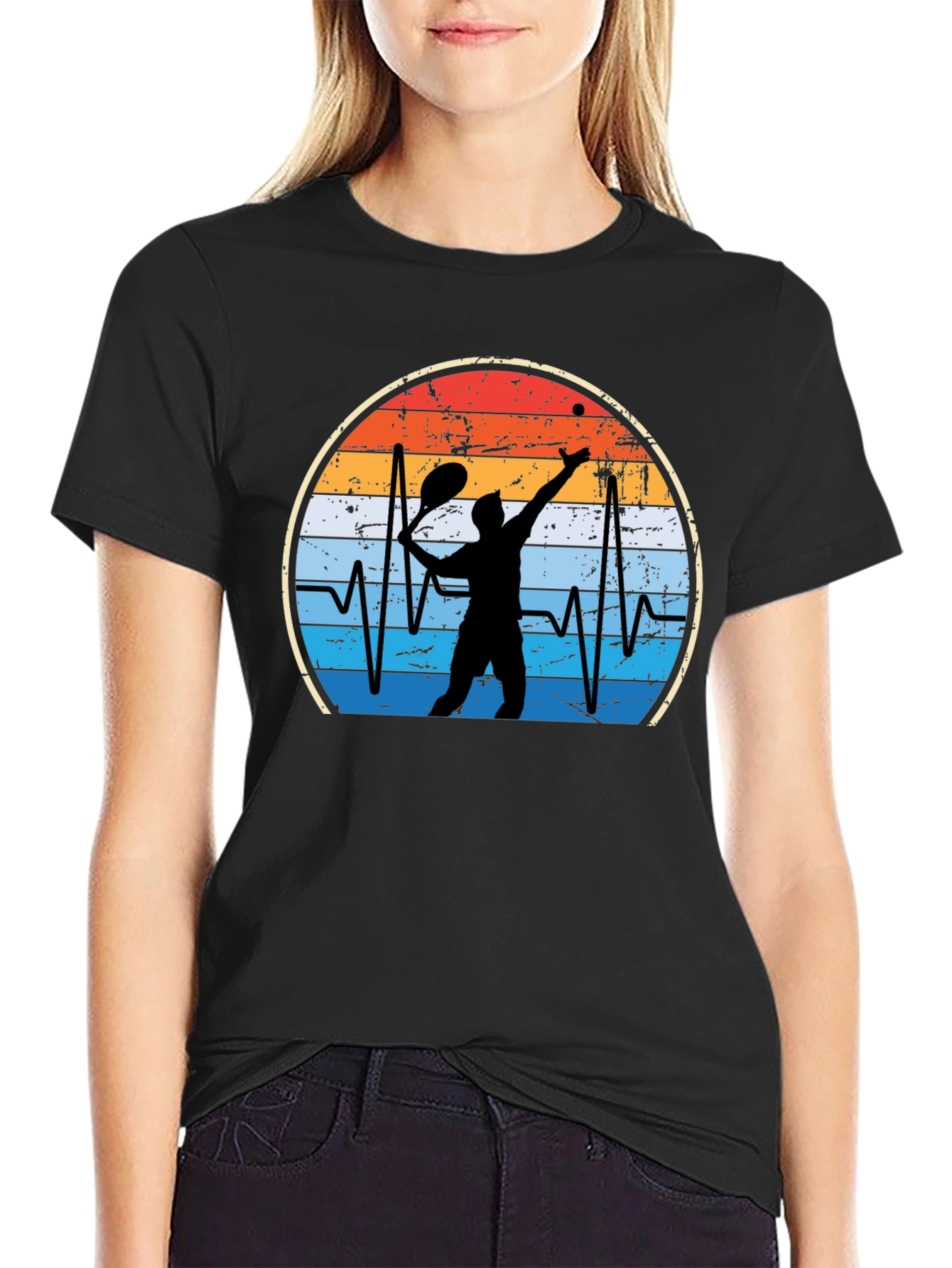 Tennis Heartbeat Graphic Tee - Sporty Comfort