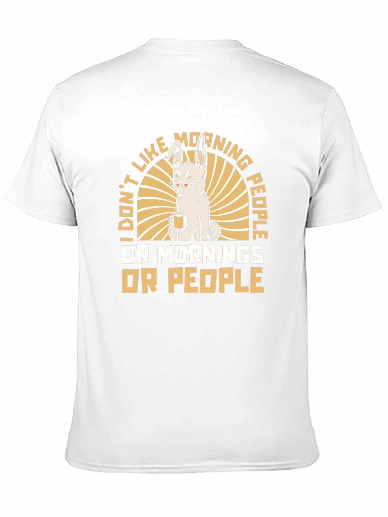 Funny Morning Hater T-Shirt - Grumpy Bunny Design