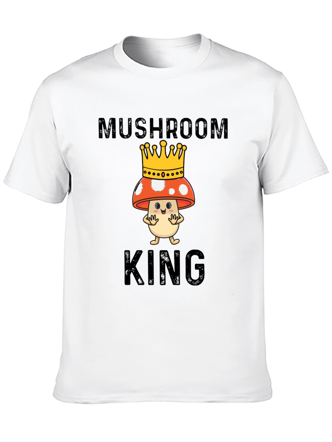 Mushroom King Graphic Tee - Funny Cartoon T-Shirt