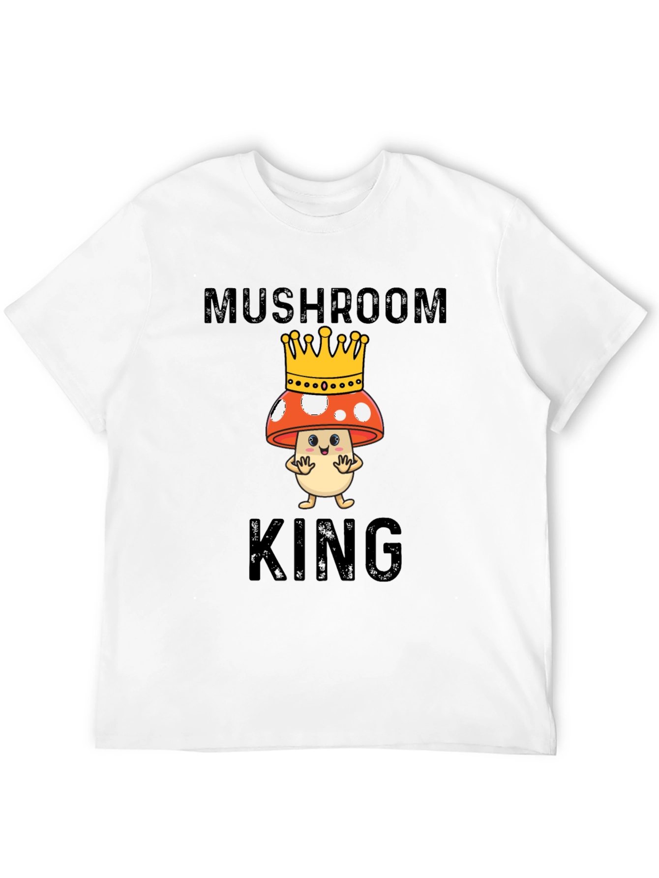 Mushroom King Graphic Tee - Funny Cartoon T-Shirt