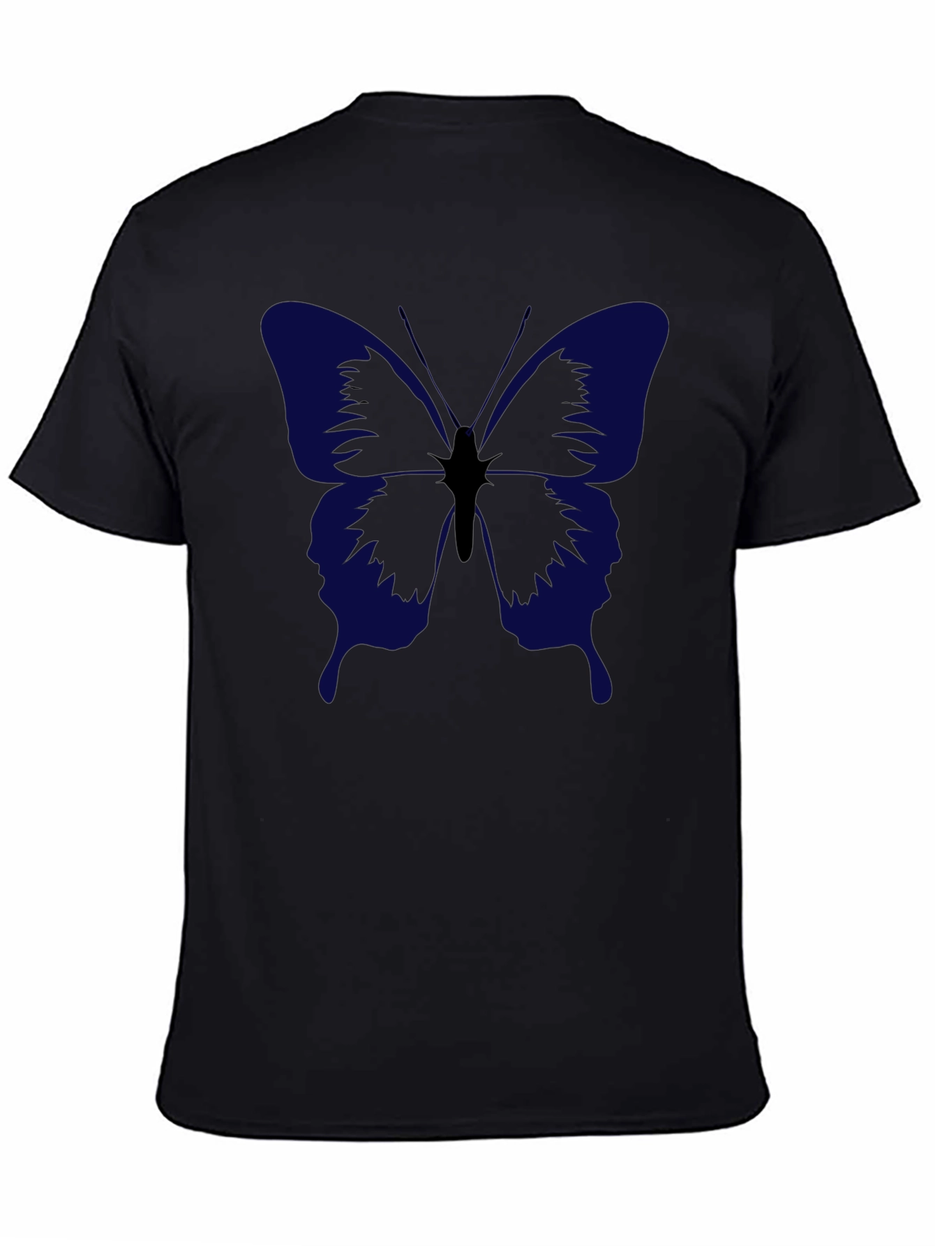 Butterfly Graphic Print Mens Black T-Shirt