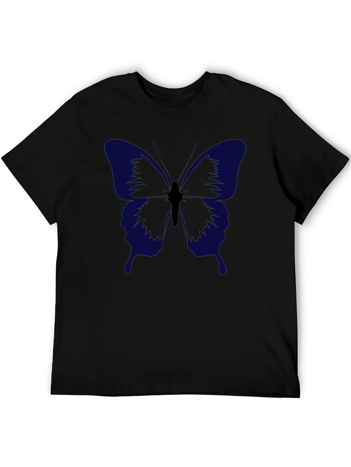 Butterfly Graphic Print Mens Black T-Shirt