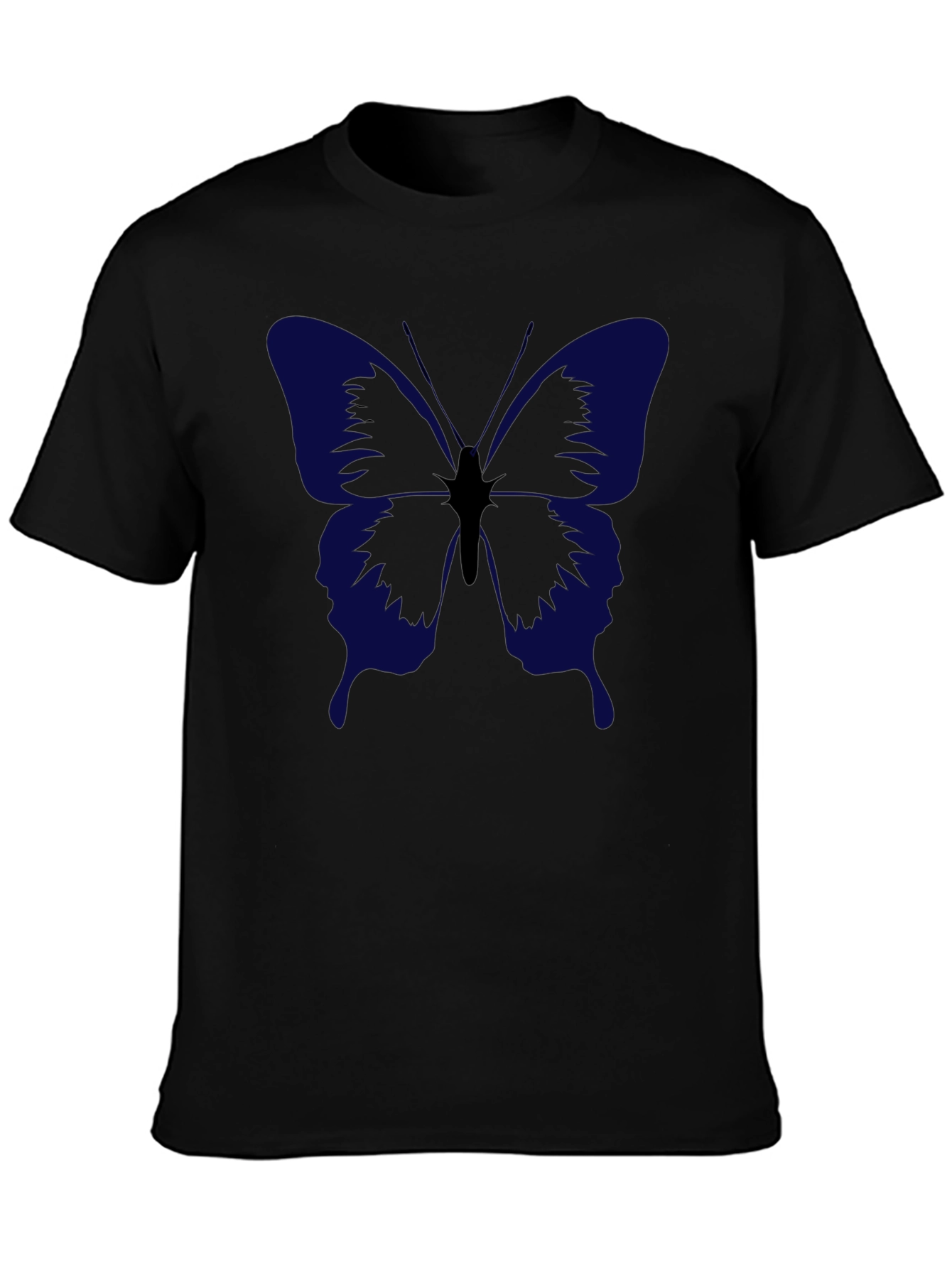 Butterfly Graphic Print Mens Black T-Shirt