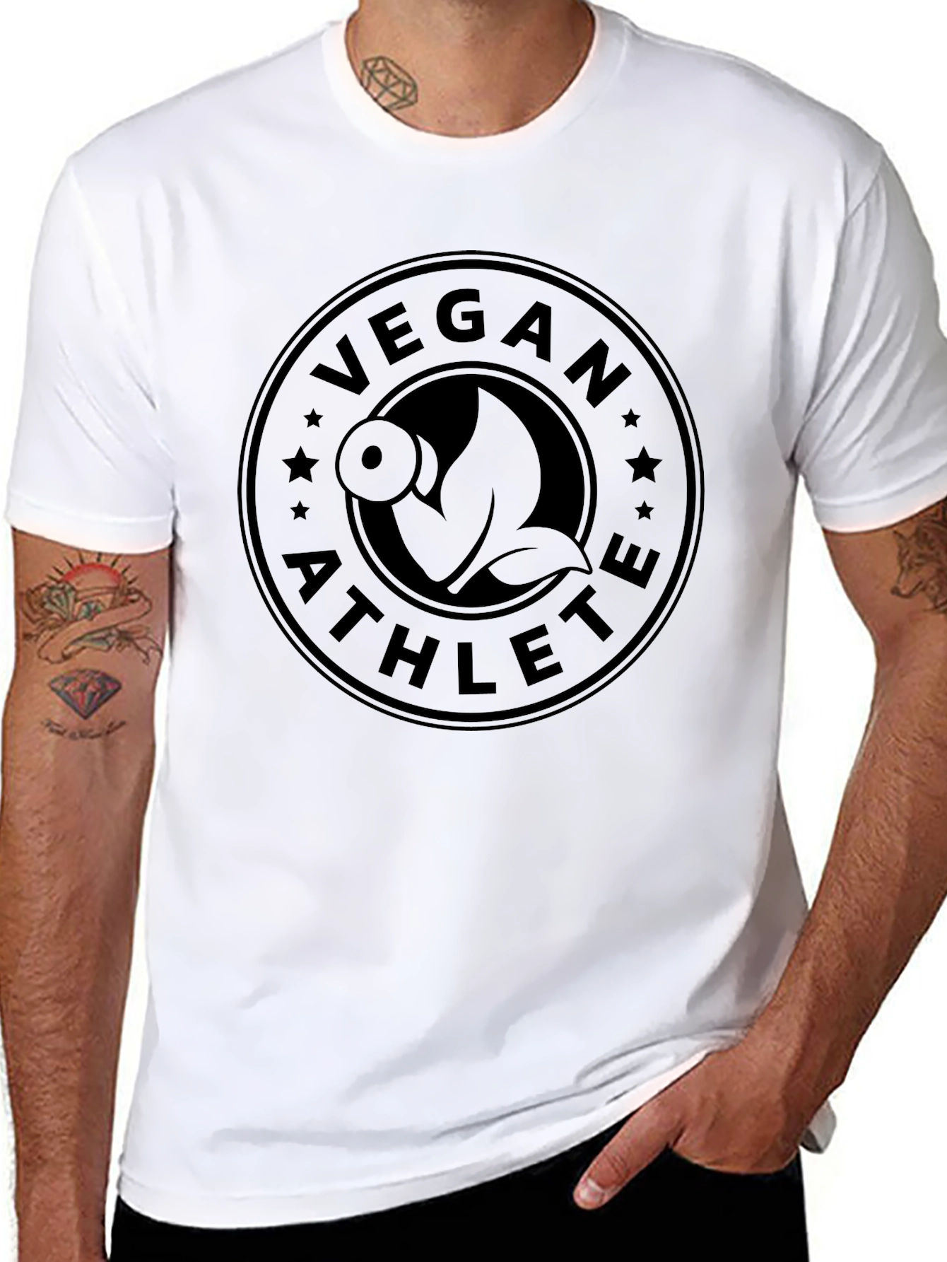 Vegan Athlete Black T-Shirt Fitness Gym