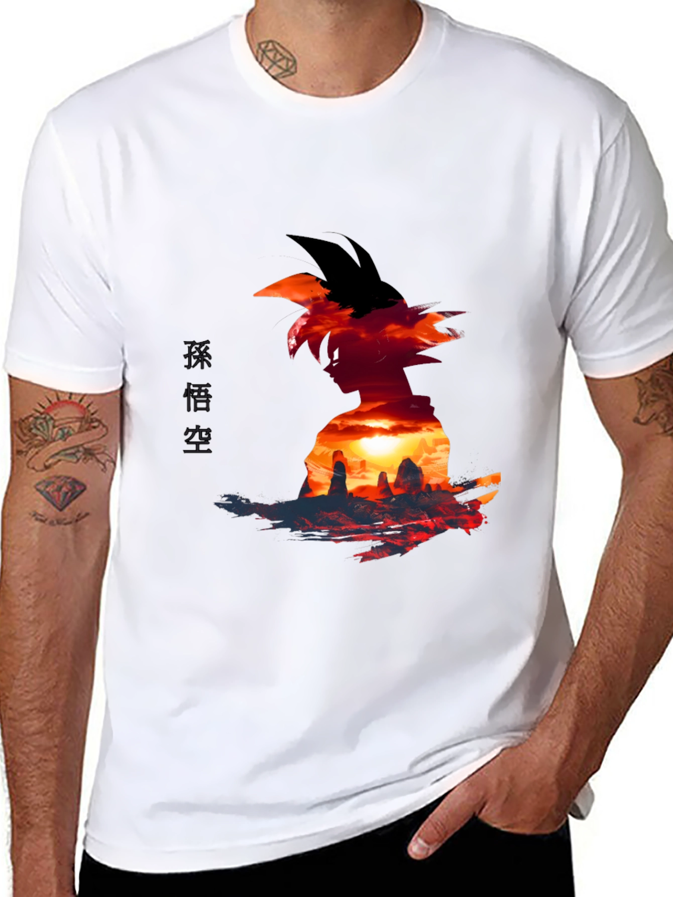 Goku Silhouette T-Shirt - Anime DBZ Graphic Tee