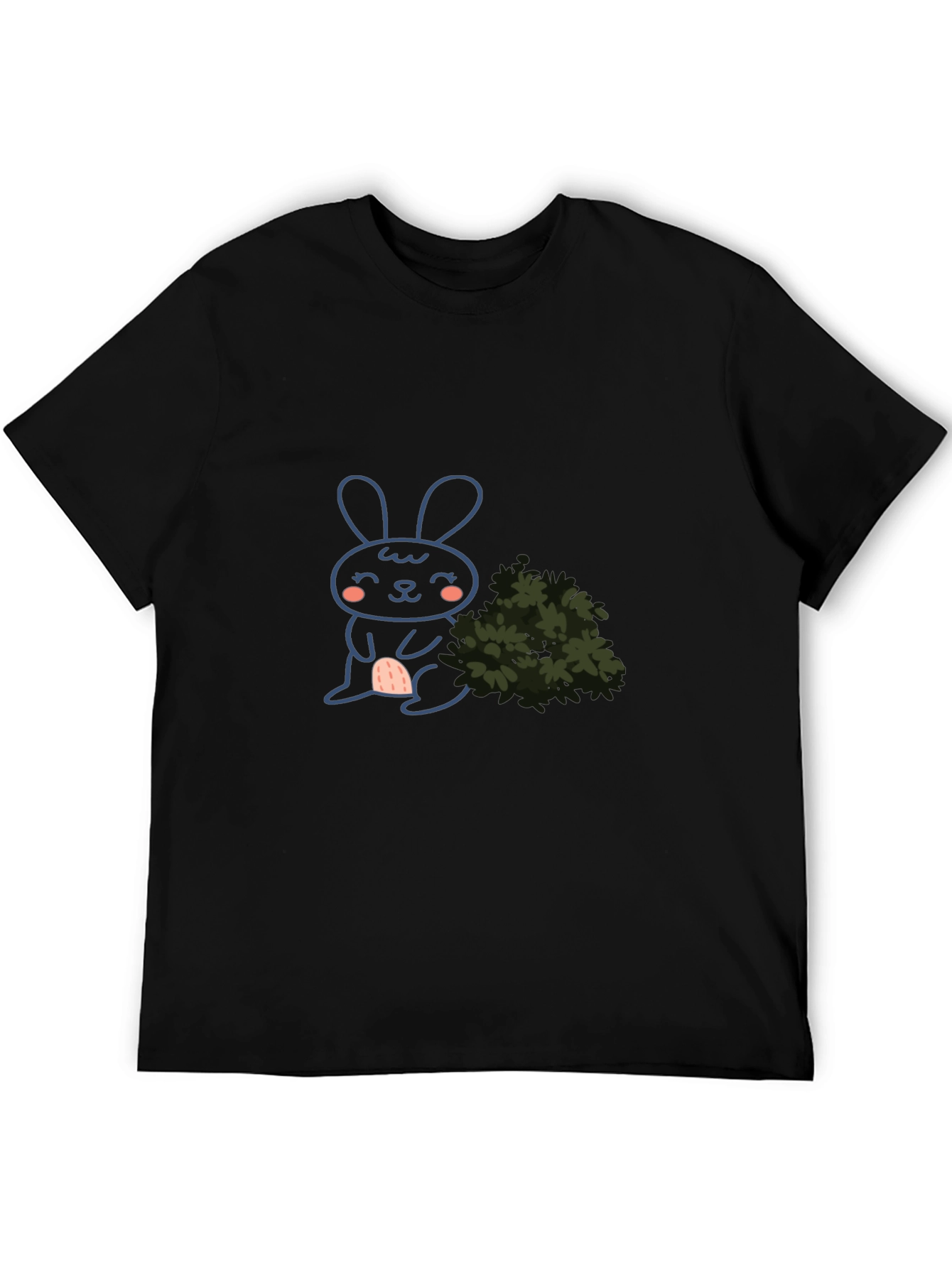 Cute Bunny Graphic Black T-Shirt